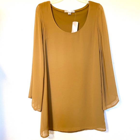 NWT Forever 21[Love 21] Bell Sleeves Olive Dress S - Picture 5 of 8